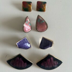Vintage Enamel Earrings